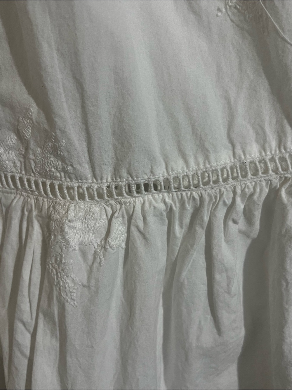 Zara White Embroidered Shirt Dress Belted Midi Size L NWOT - Picture 5 of 5